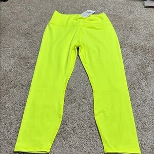 Fabletics ultra high waisted pure luxe 7/8 leggings neon yellow XL NWT